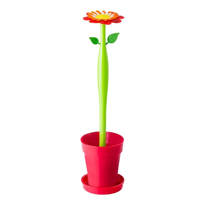 Vigar Red/Green Flower Power Toilet Brush Set