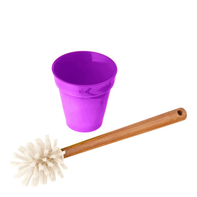 Vigar Brown/Purple Bamboo Brush/Pot