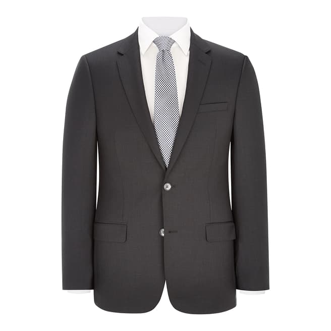 Austin Reed Charcoal Slim Fit Textured Wool Blend Suit Jacket
