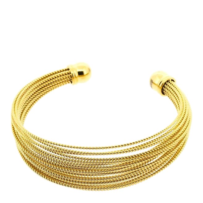 Chloe Collection by Liv Oliver Gold Multi Strand Cuff Bangle