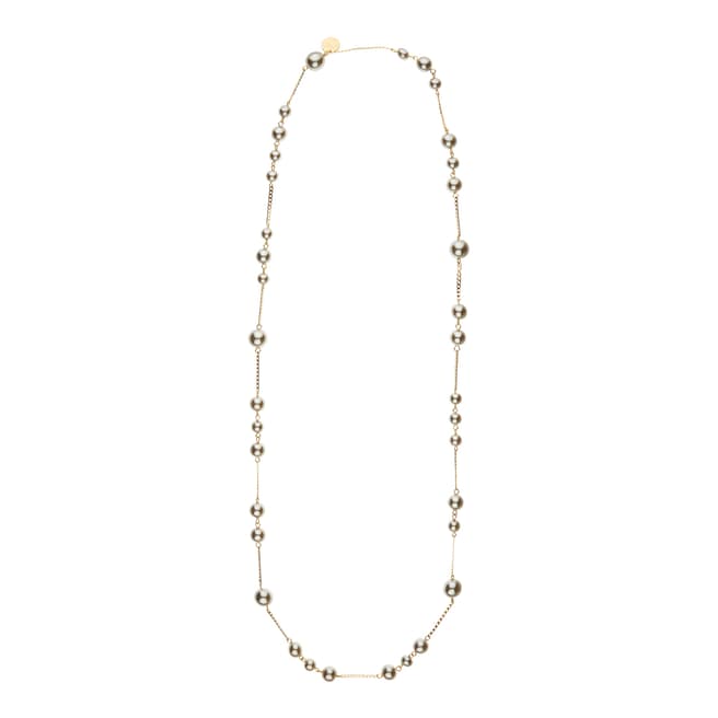 Jaeger Gold/Taupe Pearl/Crystal Long Necklace
