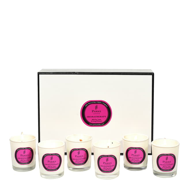 Parks London Set of Six Wild Fig/Cassis/Orange Blossom Aromatherapy Gift Candles