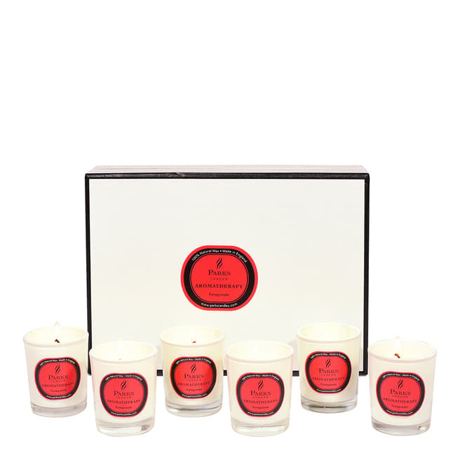 Parks London Set of Six Pomegranate Aromatherapy Gift Candles