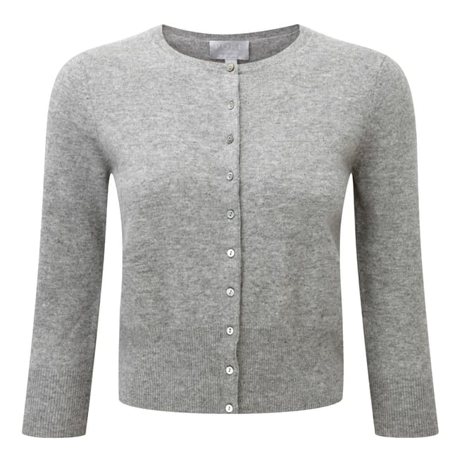 Pure Collection Grey Crop Cashmere Cardigan