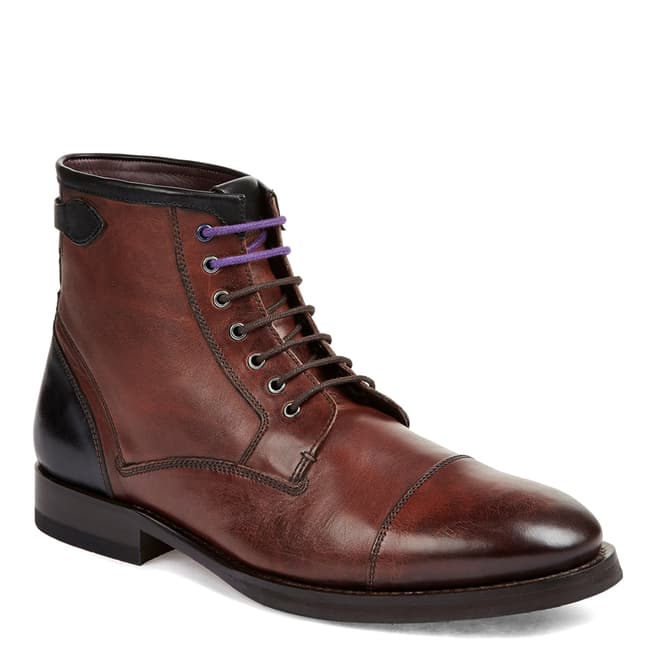 Ted Baker Brown Leather Comptan Derby Boots