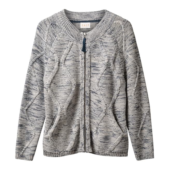 EAST Grey Cable Knit Cardigan