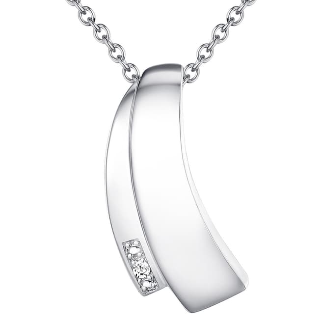 Tess Diamonds Sterling Silver Sparkling Curve Pendant Necklace