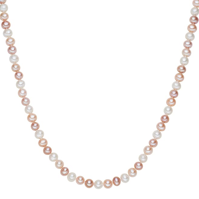 The Pacific Pearl Company White/Apricot Freshwater Pearl Necklace