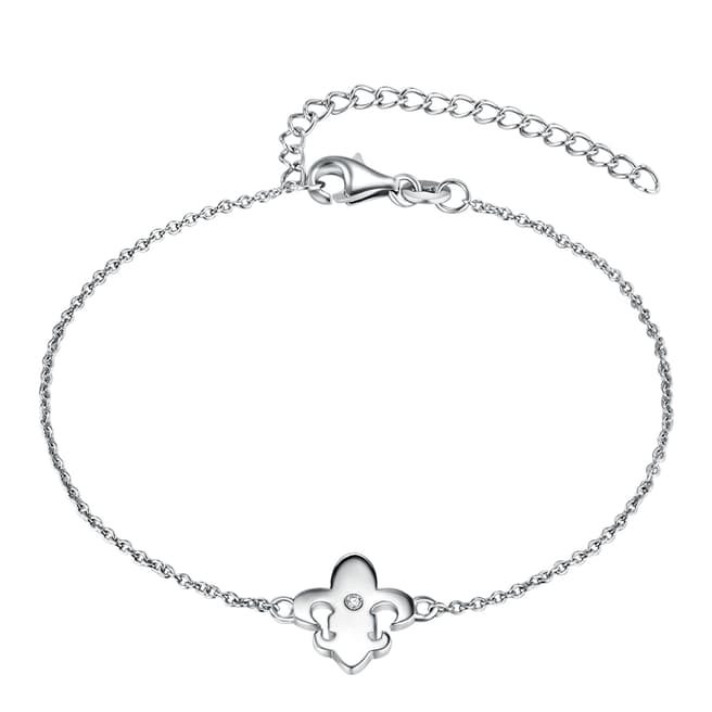 Tess Diamonds Silver Fleur de Lis Diamond Bracelet