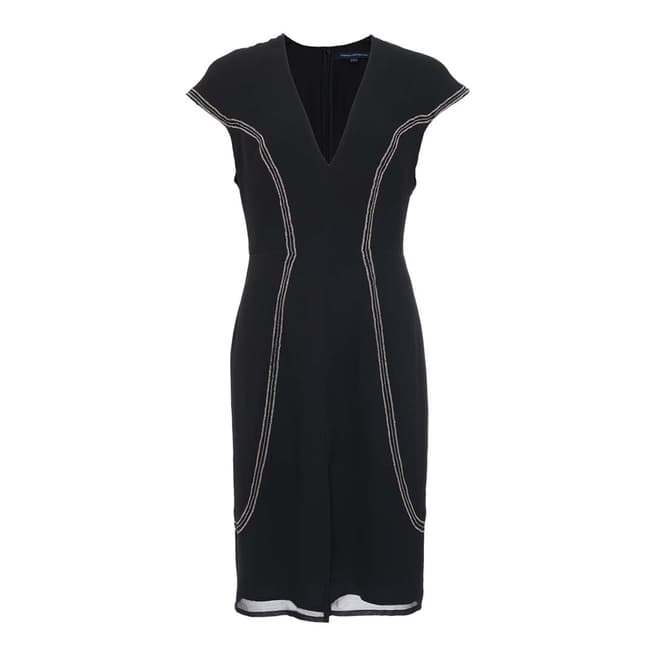 French Connection Black Glitter Trail Dress