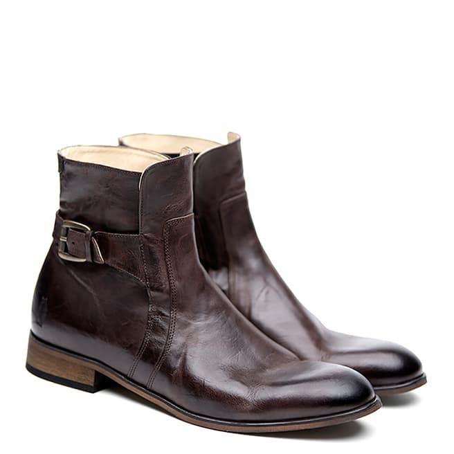 Shoe The Bear Men's Dark Brown Leather Fulham Ankle Boots