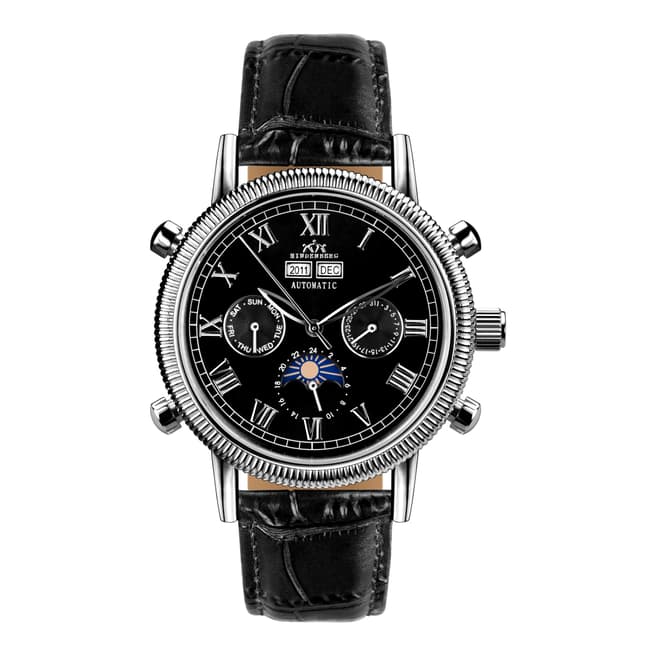 Hindenberg Men's Black Leather Air Classic Watch