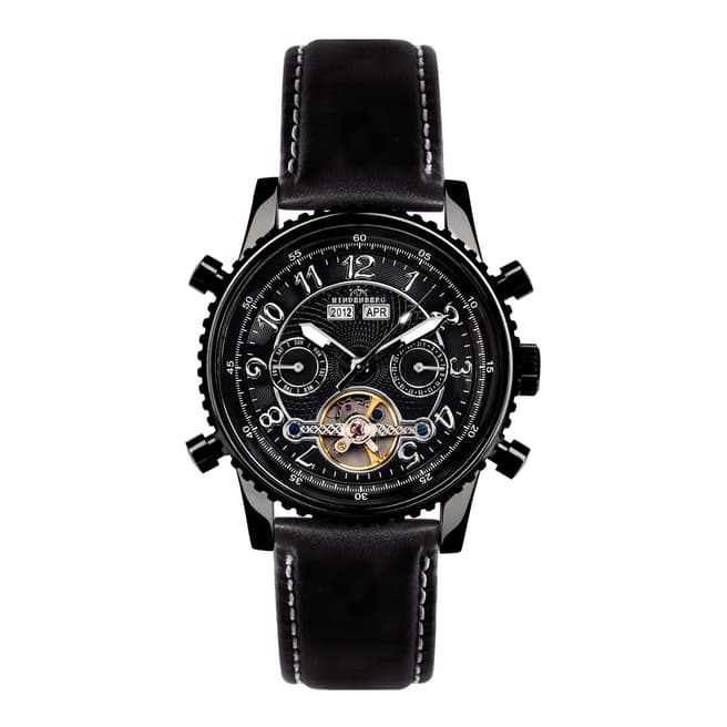 Hindenberg Men's Black Leather Air Professional Watch