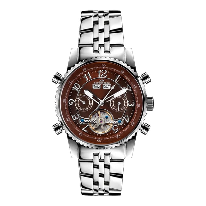 Hindenberg Men's Silver/Brown Stainless Steel Air Professional Watch