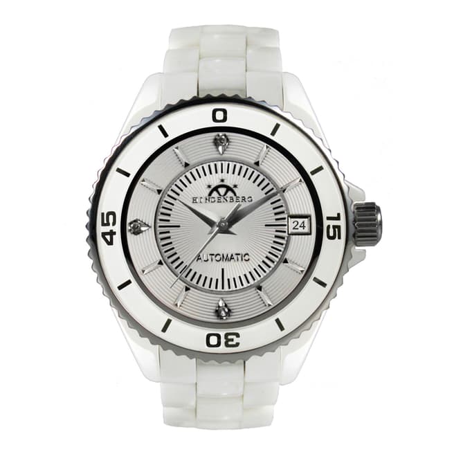 Hindenberg Women's White/Silver Ceramic Galaxy Watch