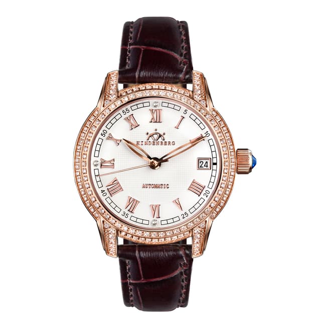 Hindenberg Women's Brown/Rose Gold Leather Duchess Watch