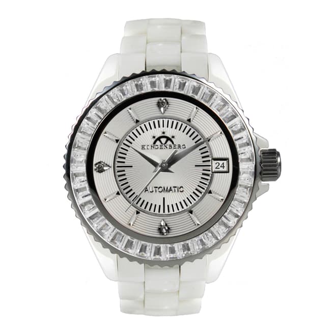Hindenberg Women's White/Silver Ceramic Galaxy Watch