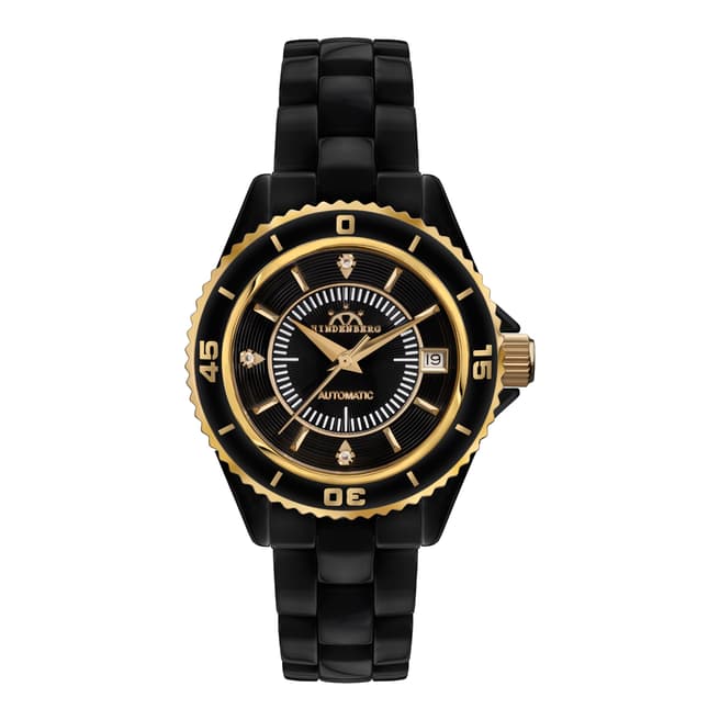 Hindenberg Women's Black/Gold Ceramic Galaxy Watch
