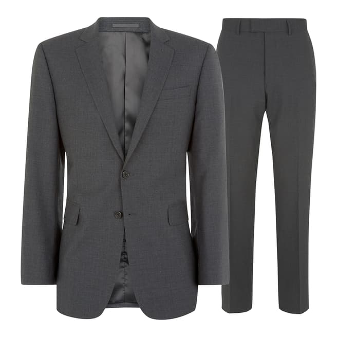 Jaeger Charcoal Classic Plainweave Wool Blend Suit
