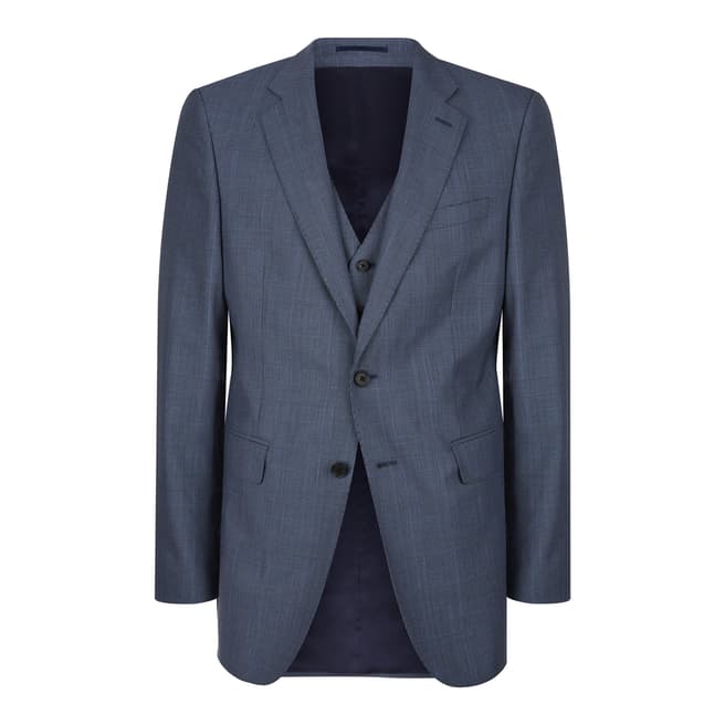 Jaeger Chambray Classic Prince of Wales Check Wool Suit Jacket