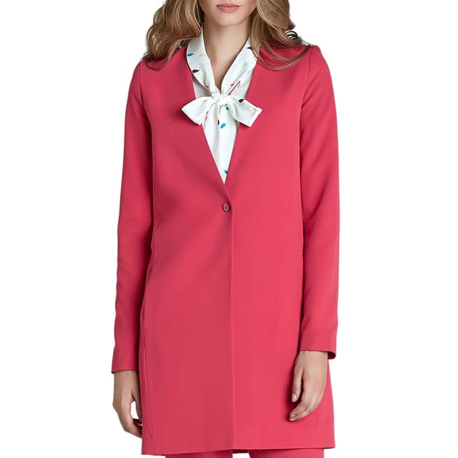Nife Pink Collarless Jacket