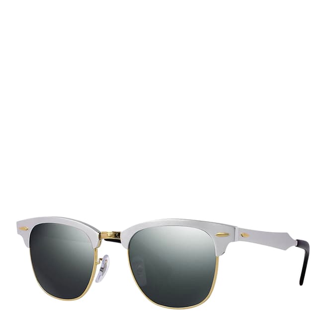 Ray-Ban Men's Silver Mirror Clubmaster Sunglasses 51mm