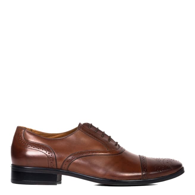Mister Coben Brown Leather Classic Oxford Shoes