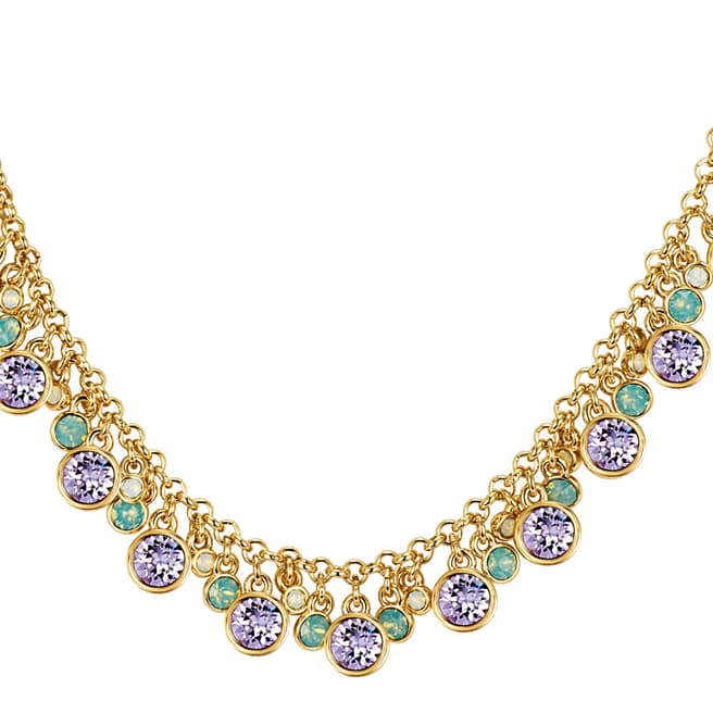 Saint Francis Crystals Lilac/Yellow Gold Plated Swarovski Crystal Elements Necklace
