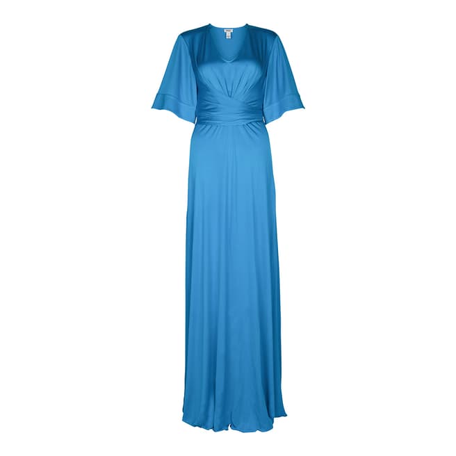 ISSA Azure Blue Lyndsey Silk Maxi Dress