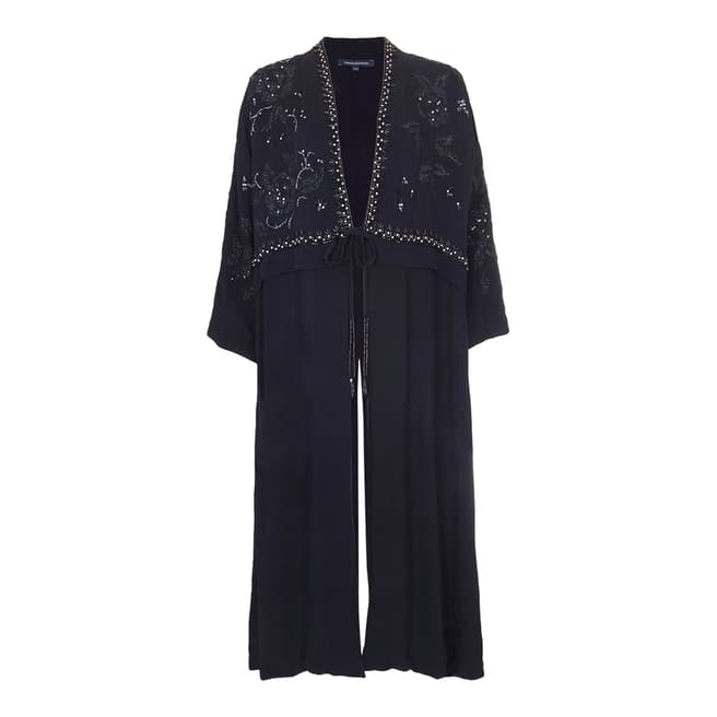 French Connection Dark Blue Broadway Lights Kimono Duster Coat
