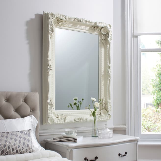 Gallery Living Carved Louis Wall Mirror in Cream, 120x89cm