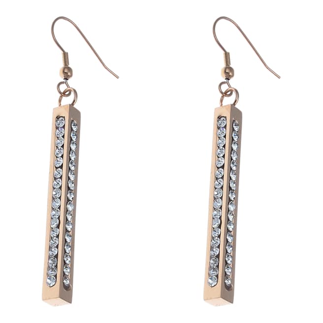 Liv Oliver Rose Gold Multi Sided Crystal Drop Earrings