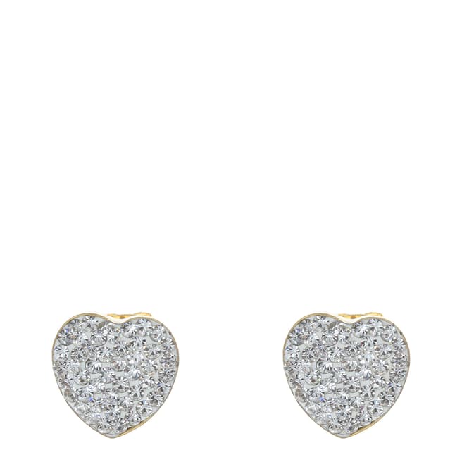 Black Label by Liv Oliver Gold Crystal Heart Earrings