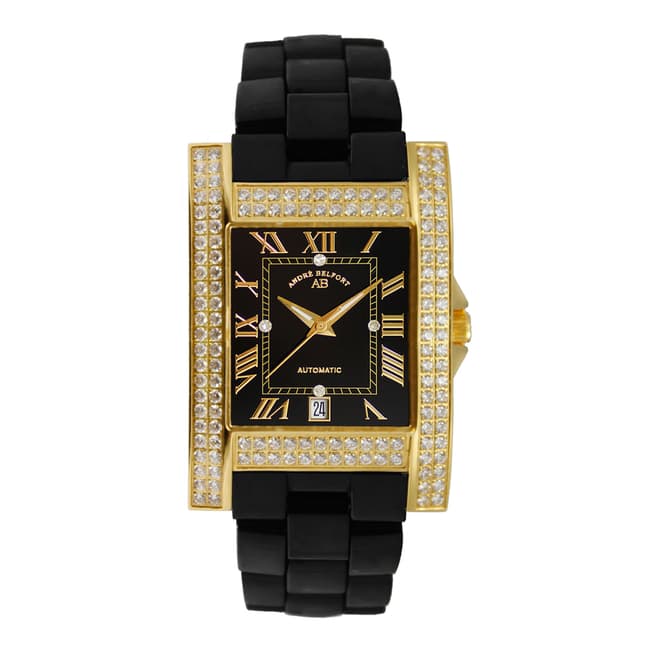 Andre Belfort Women's Black/Gold Diamond Hera Watch