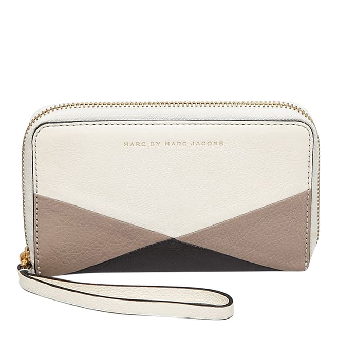 Marc by Marc Jacobs White/Taupe Leather Sophisticato Hvac Purse