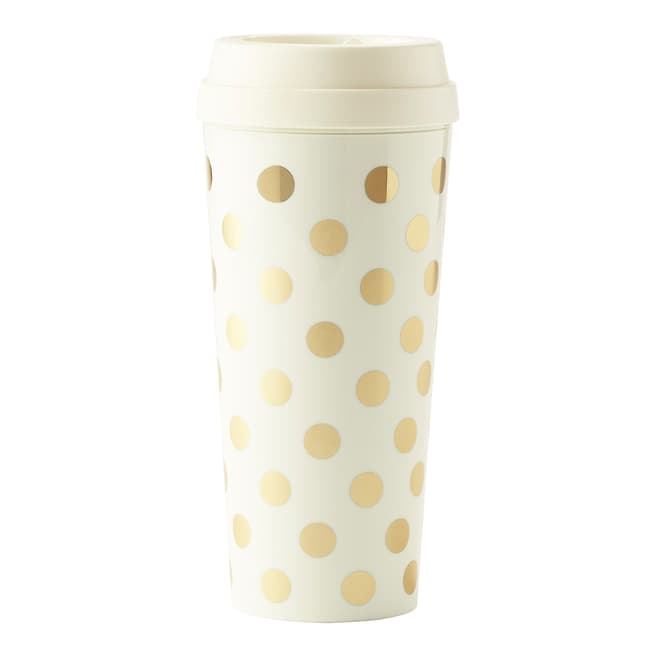 Kate Spade White/Gold Thermal Cup