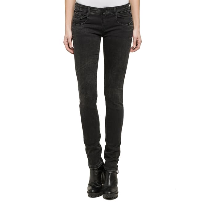 Replay Black Washed Skinny Stretch Jeans