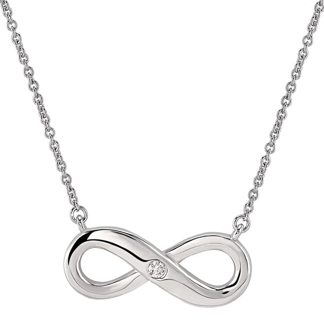 Melin Paris Silver Infinity Diamond Pendant Necklace