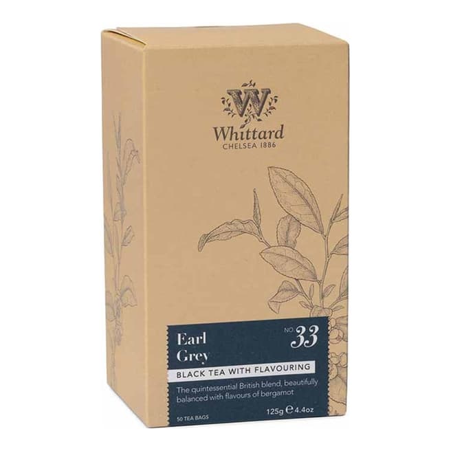 Whittard of Chelsea Three Pack Bundle of Boxed 50 Earl Grey Teabags