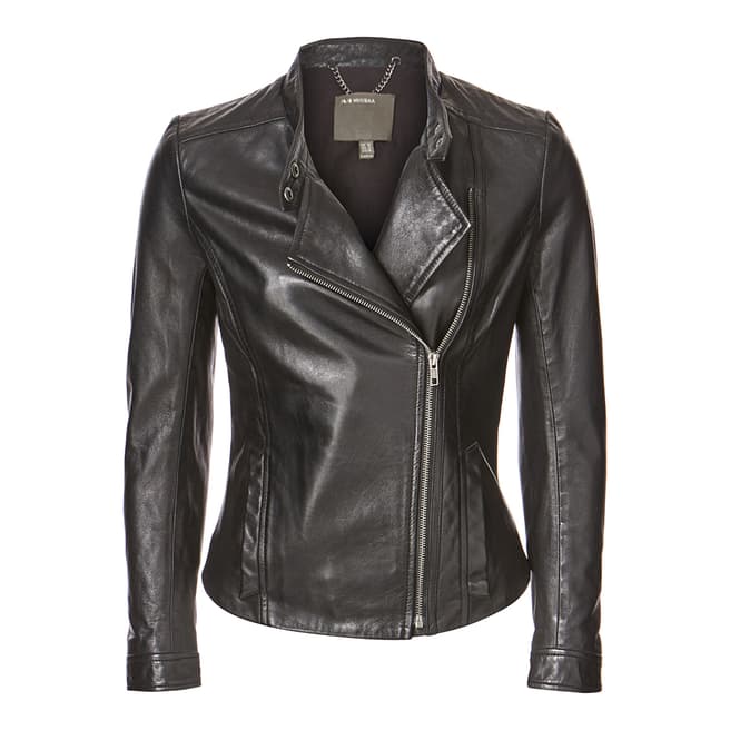 Muubaa Black Delaney Leather Biker Jacket