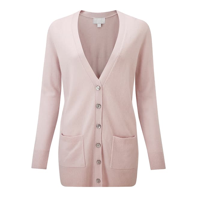 Pure Collection Oyster Cashmere Boyfriend Cardigan