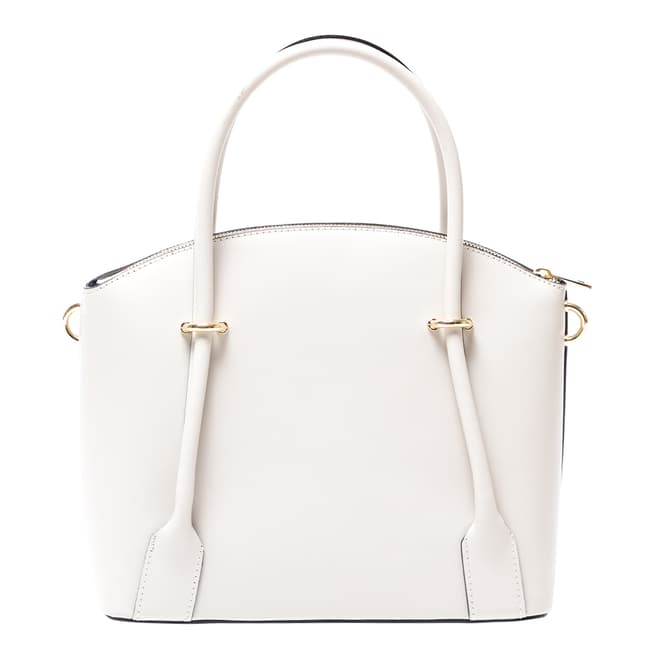 Sofia Cardoni White Leather Tote Bag 