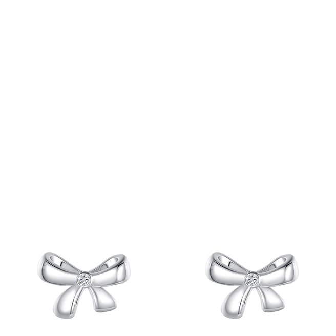 Tess Diamonds Silver Bow Diamond Stud Earrings