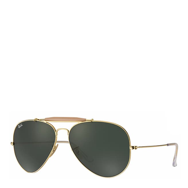 Ray-Ban Unisex Gold/Green Outdoorsman II Sunglasses 62mm