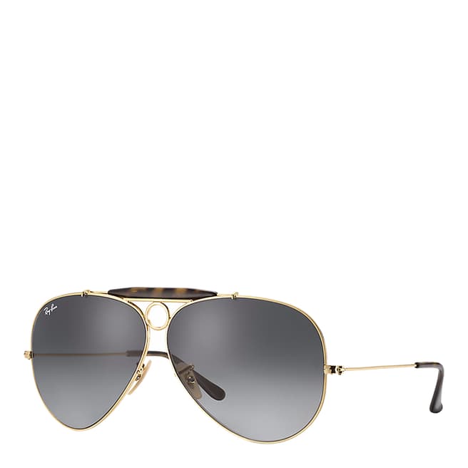 Ray-Ban Unisex Gold Grey Gradient Aviator Shooter Sunglasses