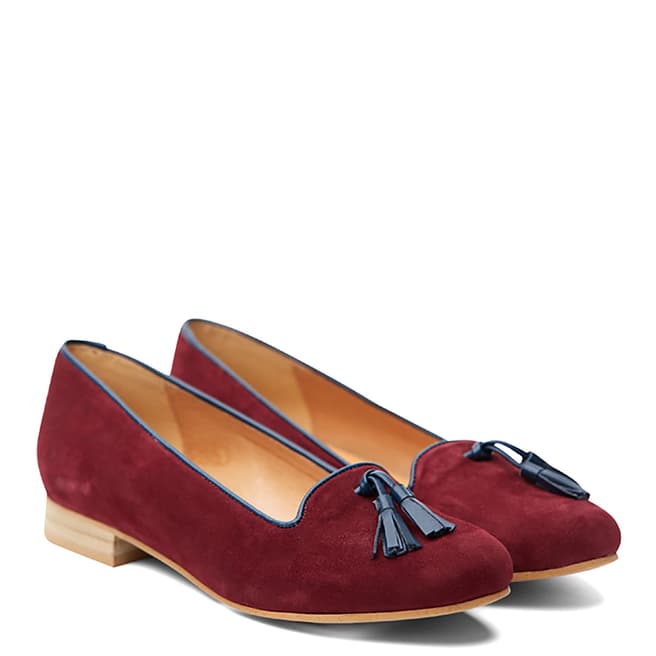 Shoe The Bear Women's Dark Red Suede Mansion Tassel Loafers