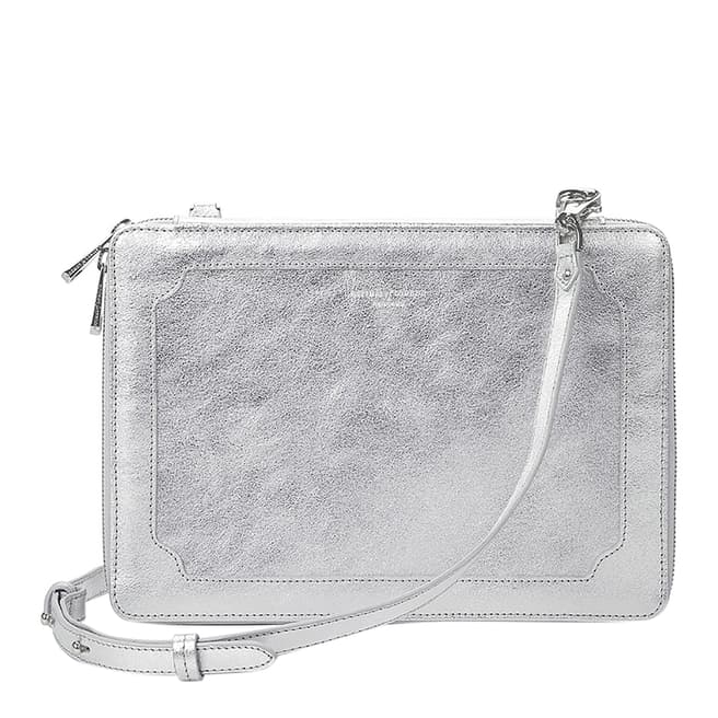 Aspinal of London Silver Leather Marylebone iPad Case