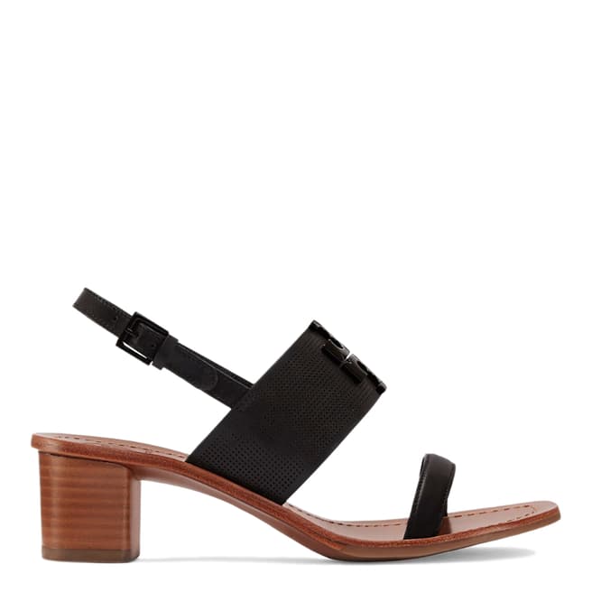 Tory Burch Black Lowell Perforated Leather Sandal