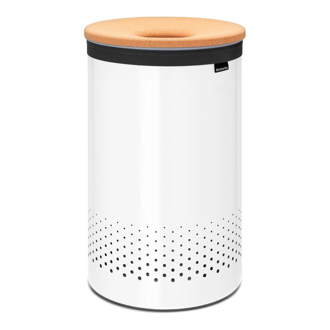 Brabantia White Laundry Bin with Cork Lid, 60L