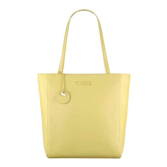Radley Yellow Leather Long Acre Zip Top Tote Bag
